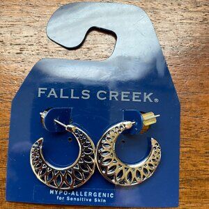 Bundle 3 for $12.  Falls Creek Silver Toned Hoops